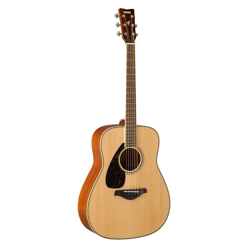 YAMAHA FG820L Left Handed Acoustic Guitar – Full-Size Dreadnought Body, Scale 24.96″, Solid Spruce Top, Mahogany Back and Sides, Rosewood Fingerboard, Steel Strings, Left Hand – Natural