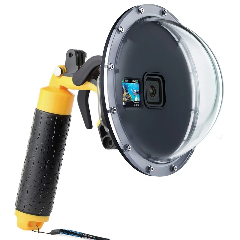 SOONSUN Dome Port for GoPro HERO 13/12/11/10/9 Black, 147 Feet Underwater Water Dome Lens with Waterproof Housing Case, Floating Hand Grip, Trigger for Underwater Photography