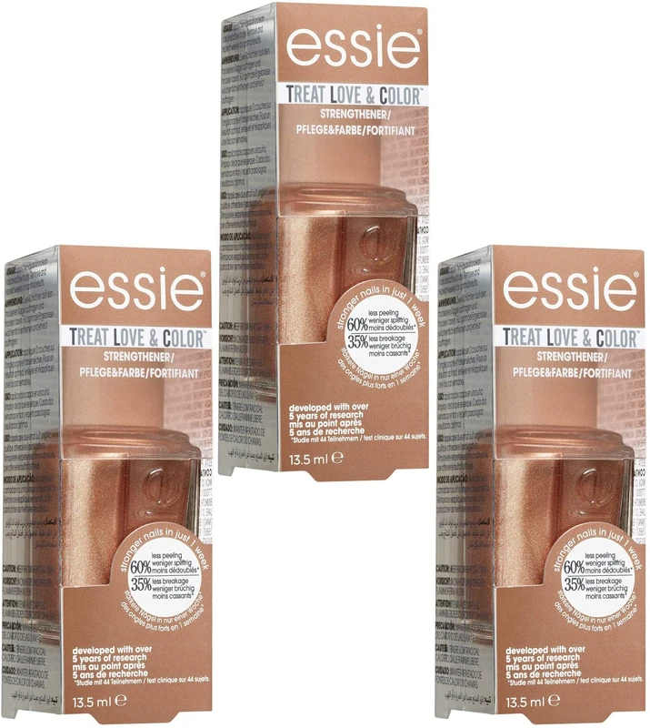 Essie Treat Love & Color Fortifying Colored Care 154 Keen On Sheen Gold, set of 3 (3 x 13.5ml)...