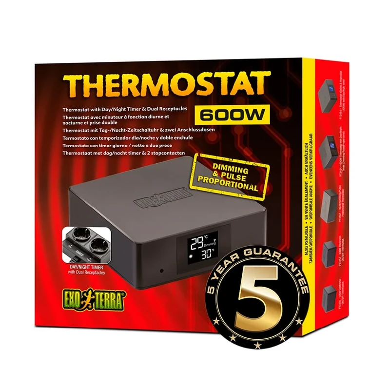 Exo Terra ET Thermostat 600w Dual Recept/Day/Night - Image 1