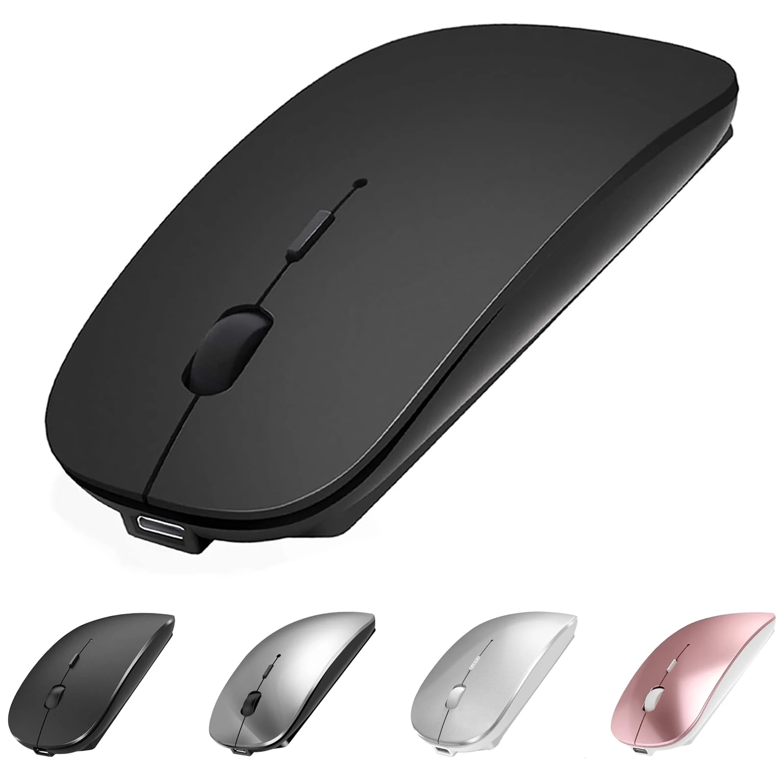 Suteke Wireless Bluetooth Mouse for MacBook Air Pro iMac Laptop Desktop Surface Pro, Wireless Computer Mouse USB C Rechargeable Portable Slim Quiet Mice for Mac Mini/iPad/PC