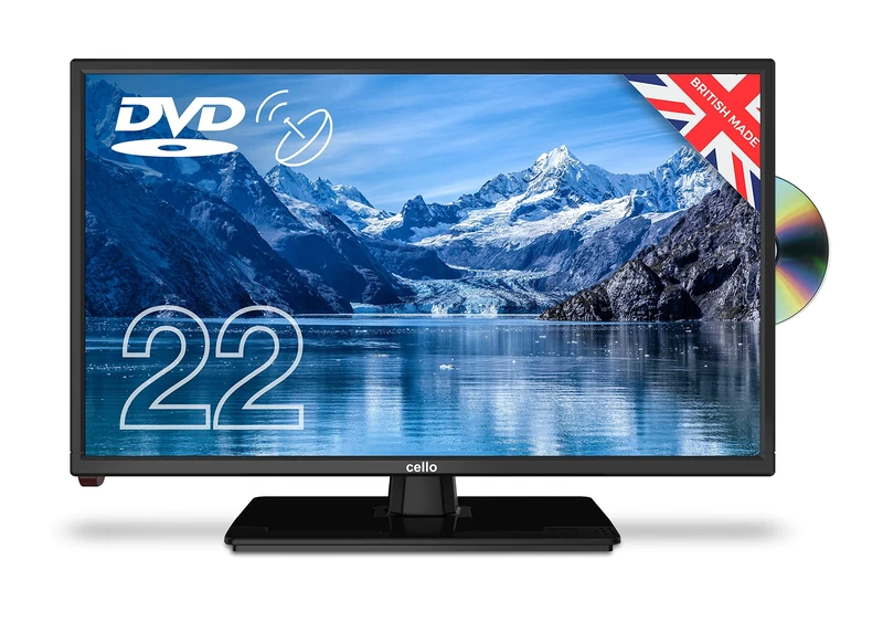 Cello C2220FS 22 inch Full HD LED TV Built in DVD Freeview HD Built in Satellite VGA HDMI and USB for live recording of digital TV and play media files. Made in the UK