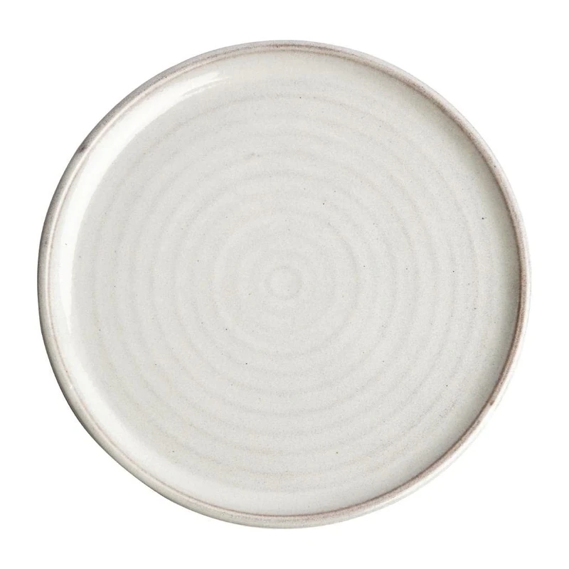 Olympia Canvas Small Rim Round Plate Murano White 265mm (Pack of 6)