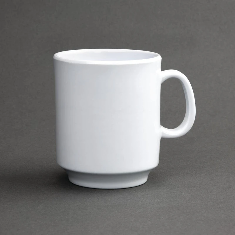 Kristallon White Melamine Mugs - Extra Durable and Dishwasher Safe - 340ml / 12oz - Pack of 6