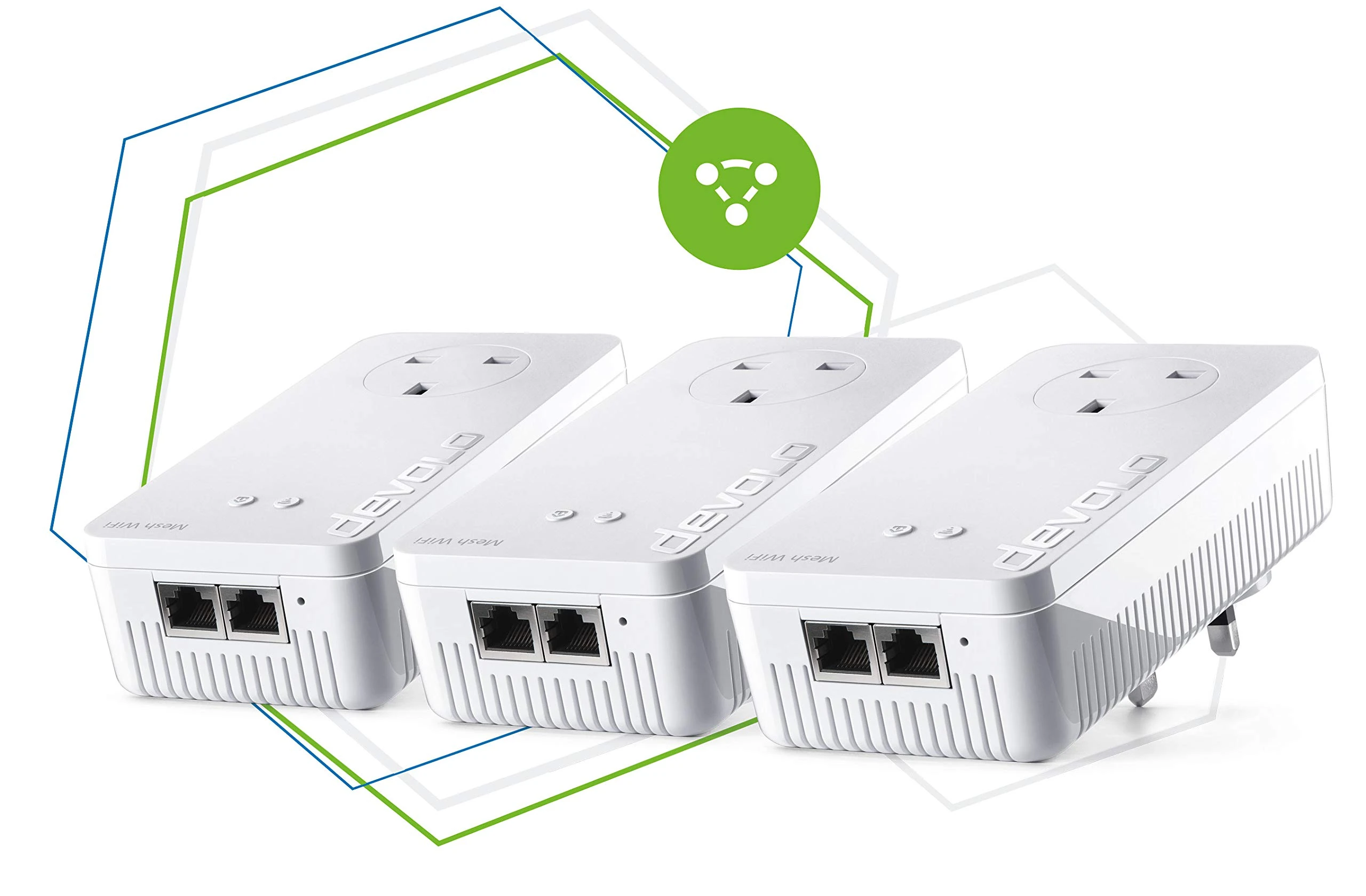 devolo MESH 2-2400 Wi-Fi 5 Whole Home Kit | 3x Magic Mesh Wi-Fi 5 Adapters | 4k/ 8k UHD Streaming | Stable Home Working (Up to 2400 Mbps Powerline Backbone, Mesh Wi-Fi 5, G.hn, 6x Gb ports)