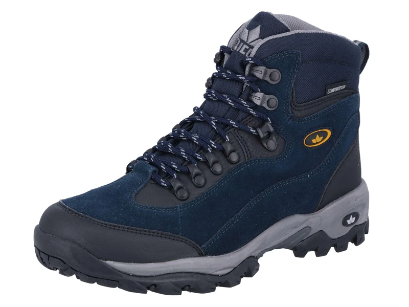 Lico Men's Milan High Rise Hiking Shoes, Navy Grey Yellow, 11 UK