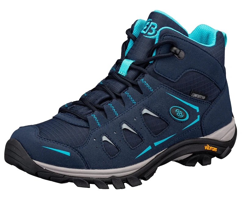Brütting Women's Mount Frakes High Cross Country Running Shoe, Navy/Grey/Turquoise, 9.5 UK - Image 1