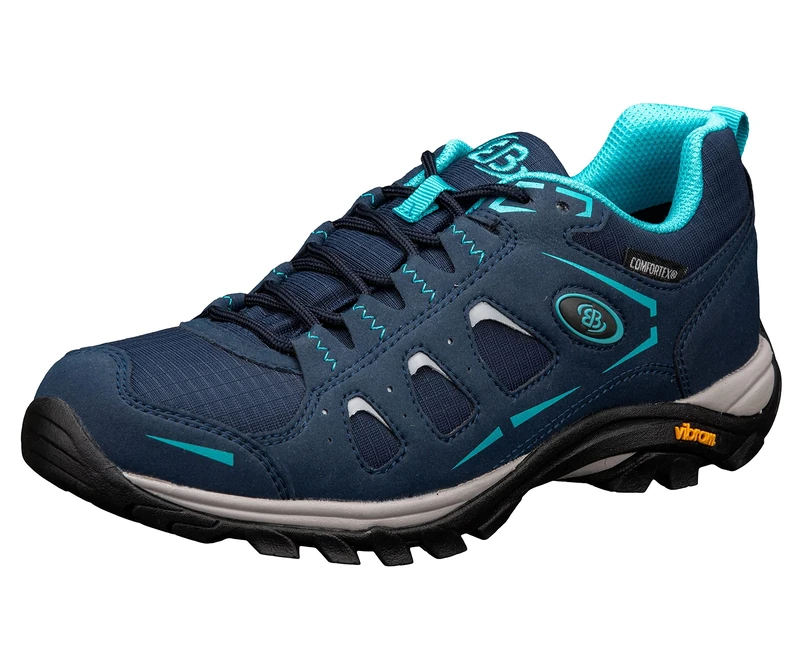 Brütting Women's Mount Frakes Low Cross Country Running Shoe, Navy/Grey/Turquoise, 6.5 UK