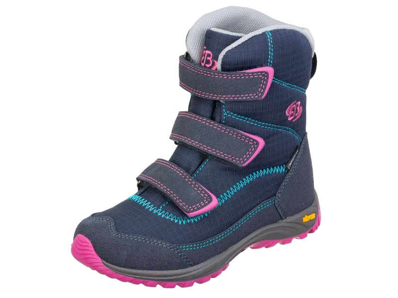 Brütting Arendal V Snow Boot, Navy Pink Turquoise, 4 UK