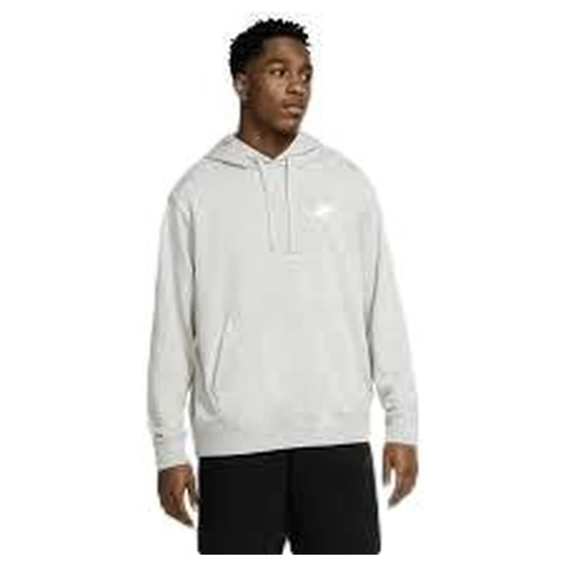 NIKE CZ7857-063 M NSW CLUB HOODIE PO FT Sweatshirt Men's DK GREY HEATHER/MATTE SILVER/WHITE Size XL