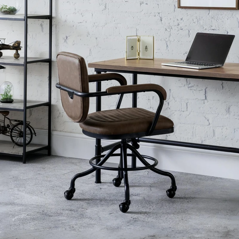 Julian Bowen Gehry Upholstered Office Chair - Brown & Black Chairs