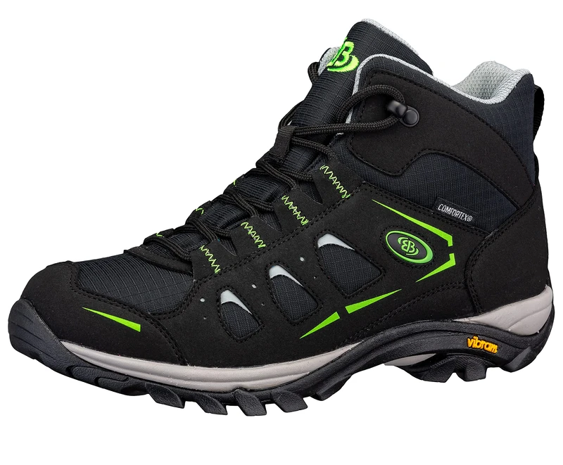 Brütting Unisex Mount Frakes High Cross Country Running Shoe, Black/Grey/Lemon, 11 UK