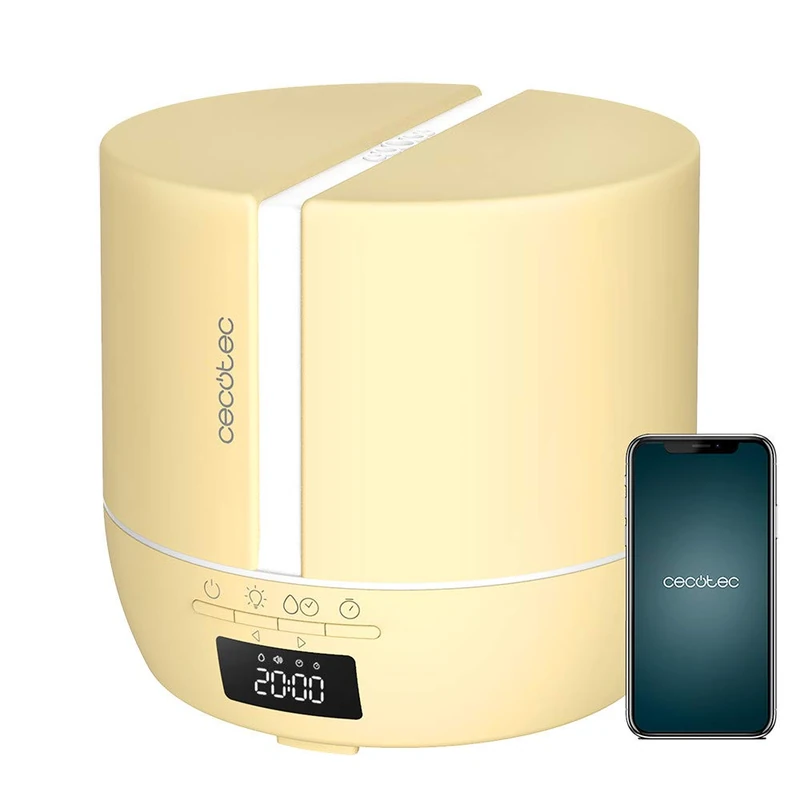 Cecotec PureAroma 550 Connected SunLight Aroma Diffuser. Capacity 500 ml, LED Display, Speaker, Bluetooth Control, App, 12H Timer, 3 Operating Modes, Coverage 30 m²