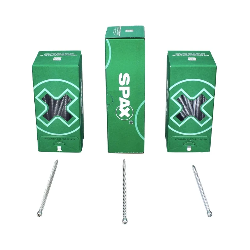 Spax Wood Construction Screw Cylinder Head 8.0 x 600 VG Torx 40 Wirox Silver with Rating Contents: 25 Pieces