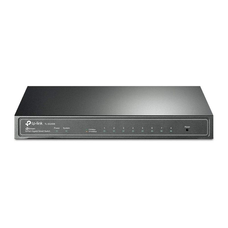 TP-Link SG2008 8 Port Gigabit Switch, 8× Gigabit RJ45 ports include 1x PD port, Network switch, Power Saving, Plug & Play, Metal Case, Ethernet Switch, Ethernet Splitter
