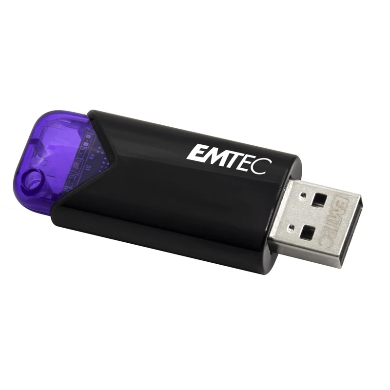 Emtec Click Easy B113 USB 3.0 (3.2) Flash Drive, 128GB Flash Drive, External Storage, Read 20Mbps, Write 10Mbps, Click Easy - 21 x 57 x 12 mm, Purple
