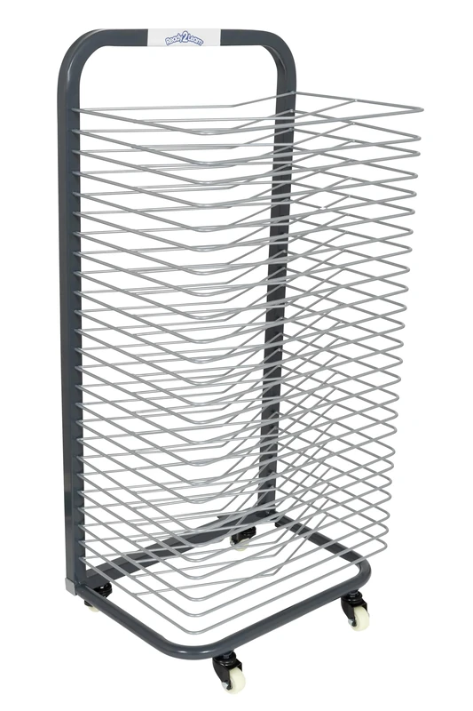 READY 2 LEARN Art Drying Rack | Sturdy Art Organiser for Paintings and Drawings | 25 Shelves | Steel | 4 Casters | 2 Locking Wheels | 96 cm H x 45 cm W - Image 1