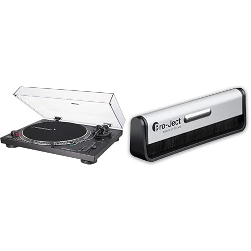 Audio-Technica AT-LP120XUSB Manual Direct-Drive Turntable (Analogue & USB) & Pro-Ject Brush it, Anti static record cleaner with highly conductive carbon brushes