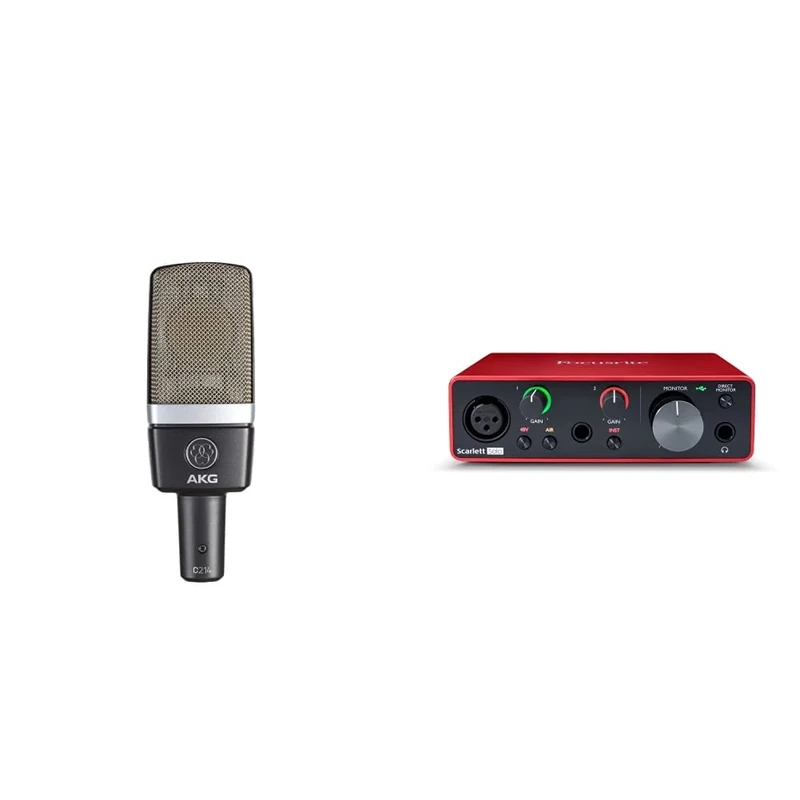 AKG C214 Professional Large-Diaphragm Condenser Microphone & Focusrite Scarlett Solo 3rd Gen USB Audio Interface