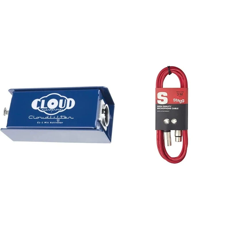 Cloud Microphones, Cloudlifter, CL-1, Microphone Amplifier & Stagg SMC3 CRD 3 m XLR to XLR Microphone Cable - Red