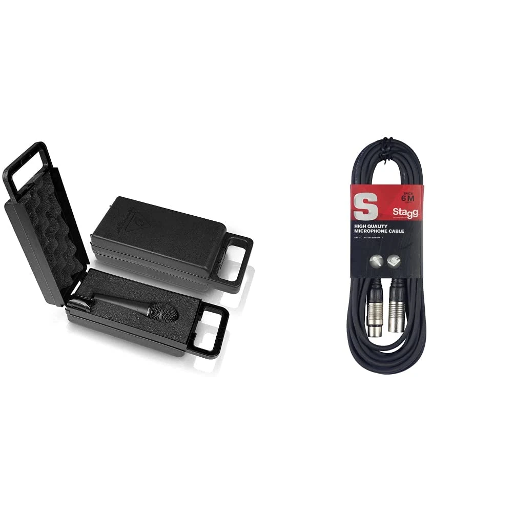 Behringer ULTRAVOICE XM8500 Dynamic Cardioid Vocal Microphone & Stagg SMC6 6 metre standard microphone cable