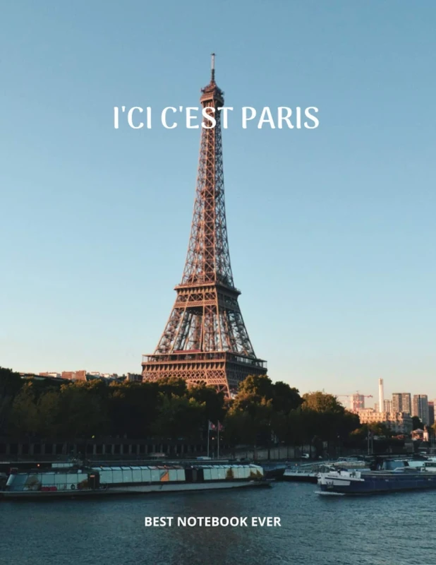 ICI C'EST PARIS: Lined Notebook Journal, Luxury Limited Edition Glossy cover and brilliant and High quality Notebook, Large Size (8.5 x 11 in) College Ruled paper, perfect bound,bleed and 120 Pages