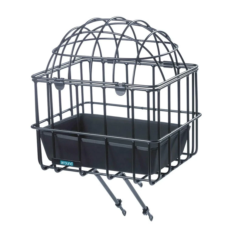 Around Unisex - Adult Luna Front Wheel Pet Bicycle Basket, Black, One Size