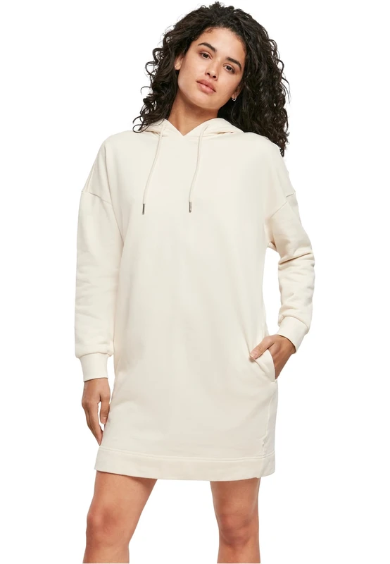Urban Classics Women's Organic Cotton Oversized Terry Hoody Dress, Hooded Dress for Women, Sizes XS - 5XL, Whitesand., L