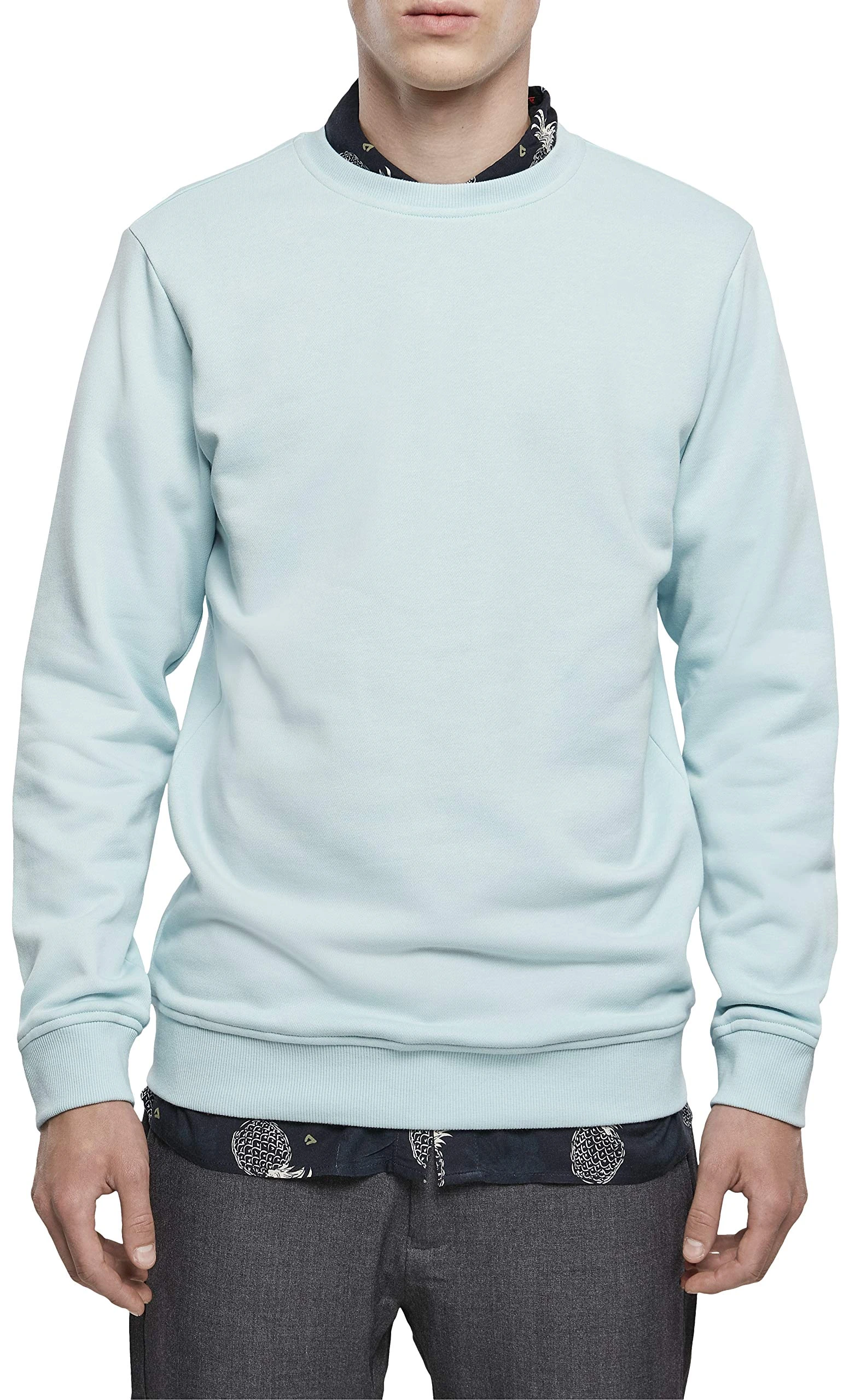 Urban Classics Men's Basic Terry Crew Sweatshirt Sweater, Seablue, XXXXXL