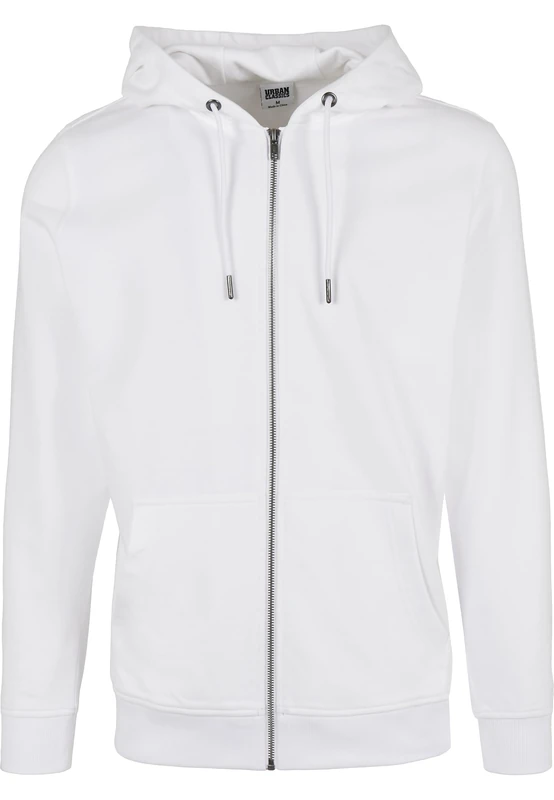 Urban Classics Men's Basic Terry Zip Hoody Cardigan Sweater, White, L