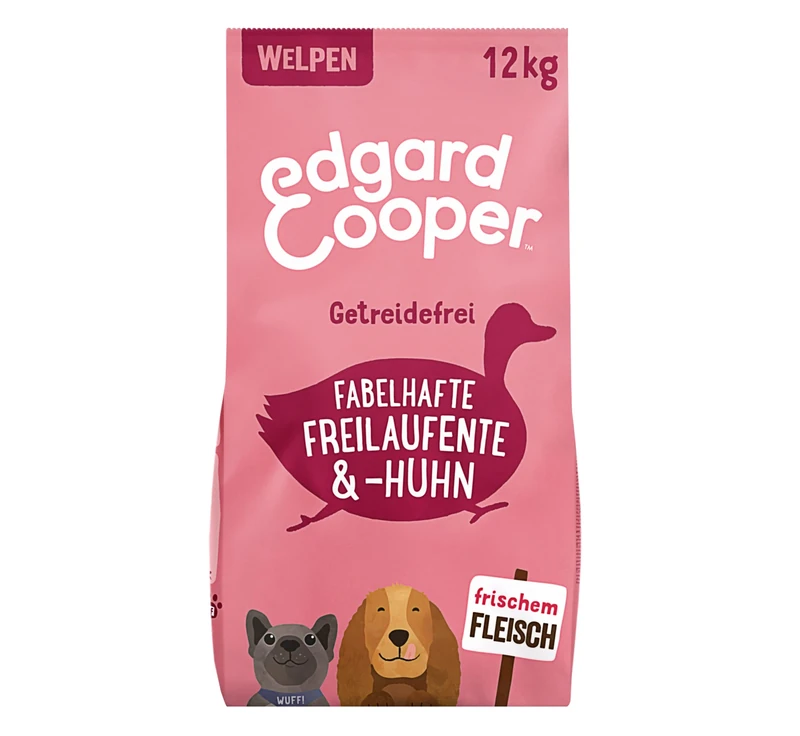 Edgard & Cooper Puppy Food, Dry Food for Dogs (Duck & Chicken, 12 kg), Dog Food Dry, Grain-Free, Natural Ingredients and Fresh Meat, Full of Essential Amino Acids