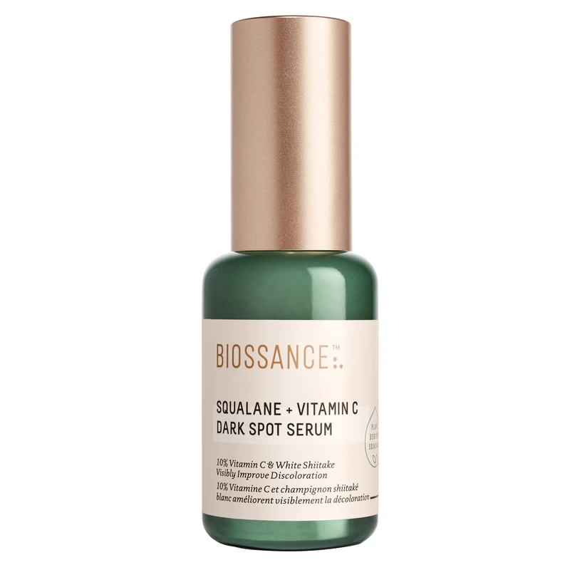 BIOSSANCE Squalane + Vitamin C Dark Spot Face Serum 30ml – 10% Vitamin C Serum & White Shiitake – Hydrating, Fragrance-Free, Non-Irritating, for Daily Use for All Skin Types