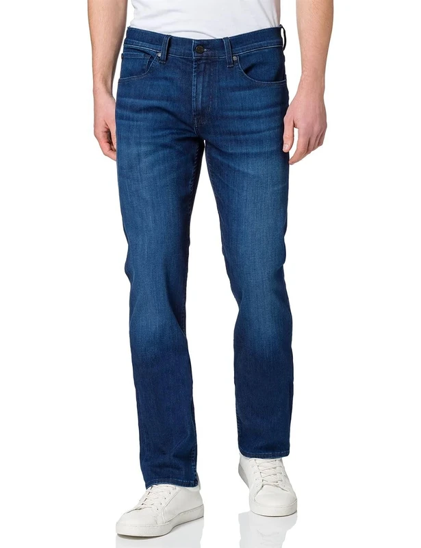 7 For All Mankind Men's Slimmy Luxe Performance Eco Indigo Blue Jeans, Dark Blue, 18