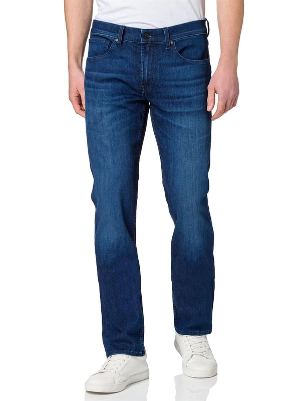 7 For All Mankind Men's Slimmy Luxe Performance Eco Indigo Blue Jeans, Dark Blue, 31 W/30 L