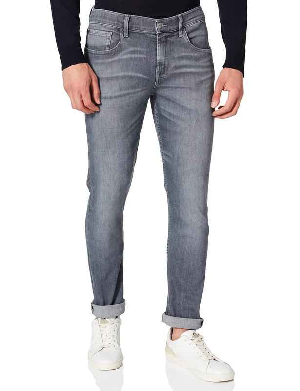 7 For All Mankind Men's Slimmy Tapered Stretch Tek Wanderlust Jeans, Gray, 28