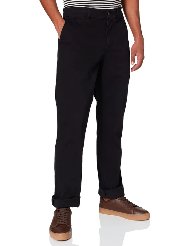 7 For All Mankind Men's Slimmy Chino Tap. Luxe Performance Sateen Black Pants, 30