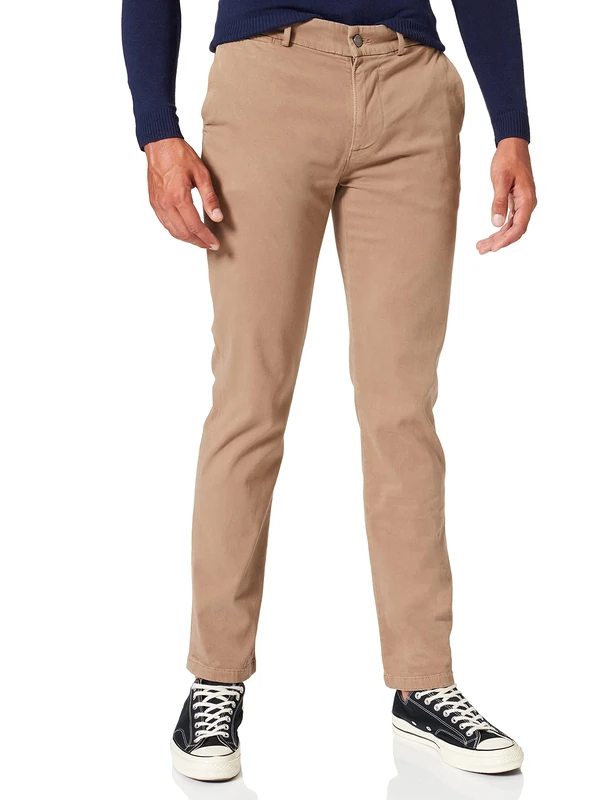 7 For All Mankind Men's Slimmy Chino TAP. Luxe Performance Sateen Sandcastle Trouser, Beige, 29 W/30 L