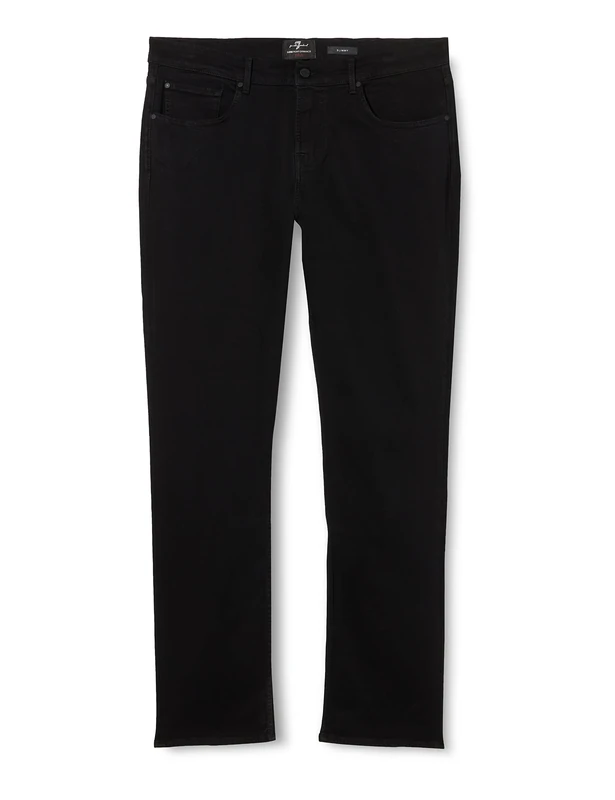 7 For All Mankind Men's Slimmy Luxe Performance Plus Black Jeans, 30 W/30 L - Image 1