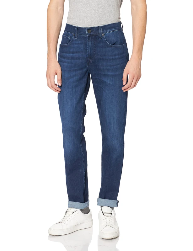 7 For All Mankind Men's Slimmy Tapered Luxe Performance Eco Indigo Jeans, Dark Blue, 29