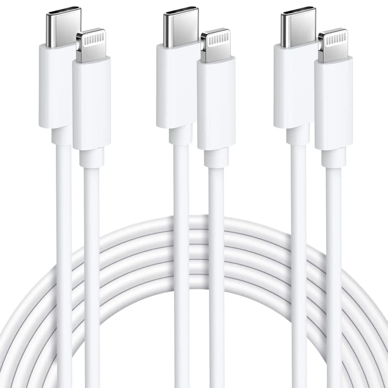 Avoalre 3Pack 2M USB C to Lightning Cable [MFi Certified] Fast Charging Compatible with iPhone 14/13/12 Pro Max/X/XR/XS/iPad Pro/MacBook Air/iPod - White