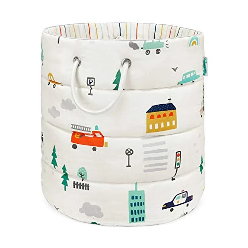 LAMPS & COMPANY Cars Print Canvas Storage Basket 45x45x50 cm