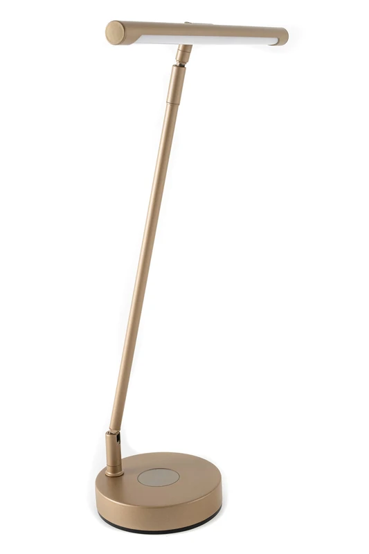 GEWA piano light PL-78, music lamp, music stand light (dimmable and intuitive to use, easy to adjust, sustainable and energy-saving, USB charging socket included, incl. mains adapter), gold matt