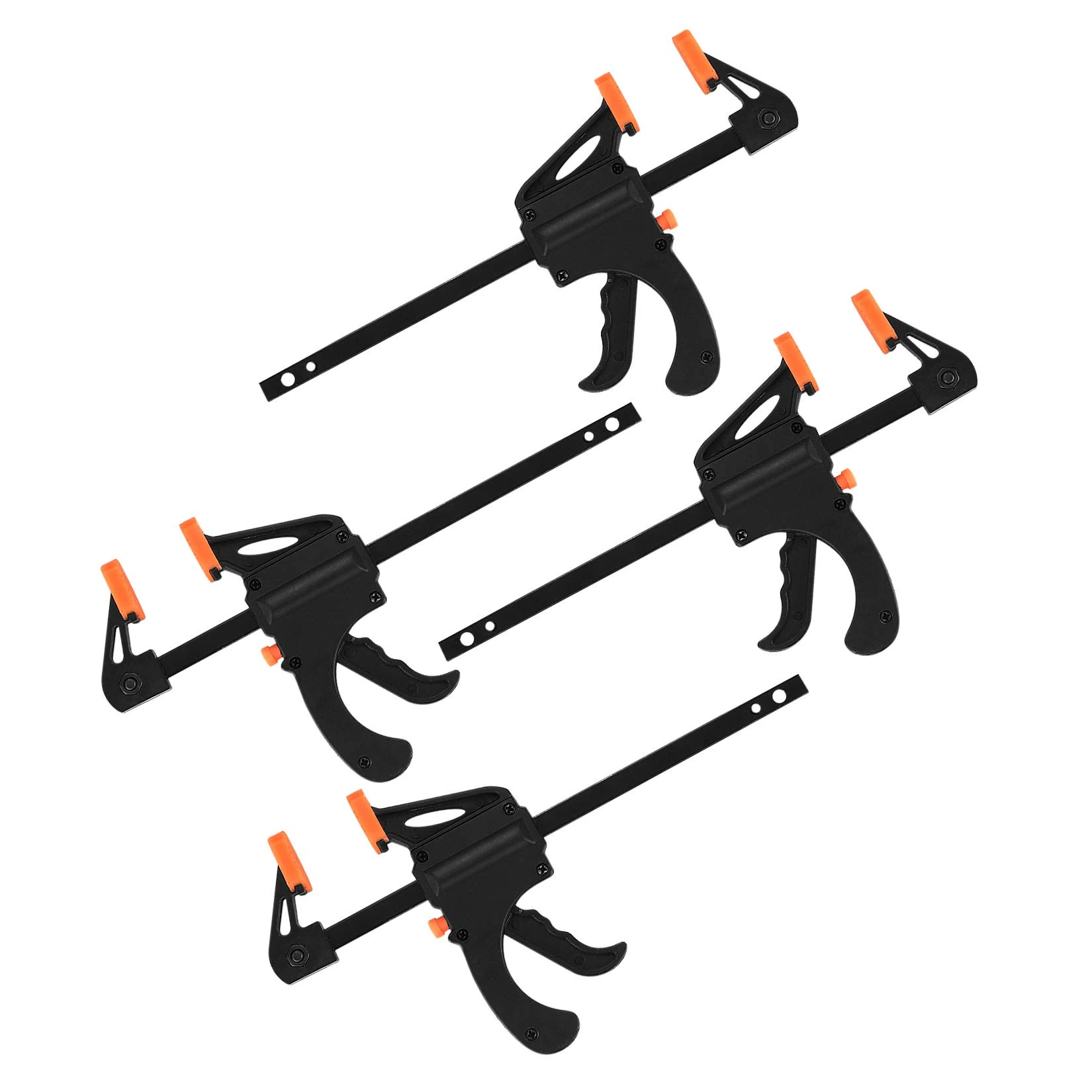 4 Pcs Quick Grip Clamps, 4 Inch Woodworking F Clamps, Ratchet Bar Clamp, Quick Release Clips, One Handed Clamp for Woodwork, Handmade Craft, DIY, Clamping (4Inch)