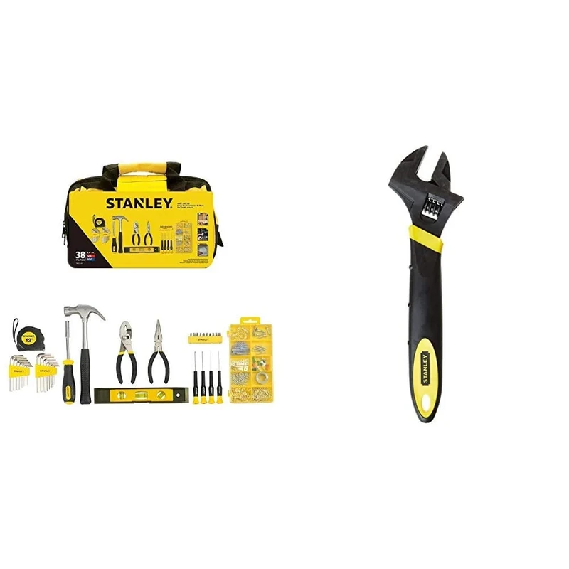 Stanley Material Tool Set, 38 Pieces, STMT0-74101 & Stanley 090950 300mm MaxSteel Adjustable Wrench