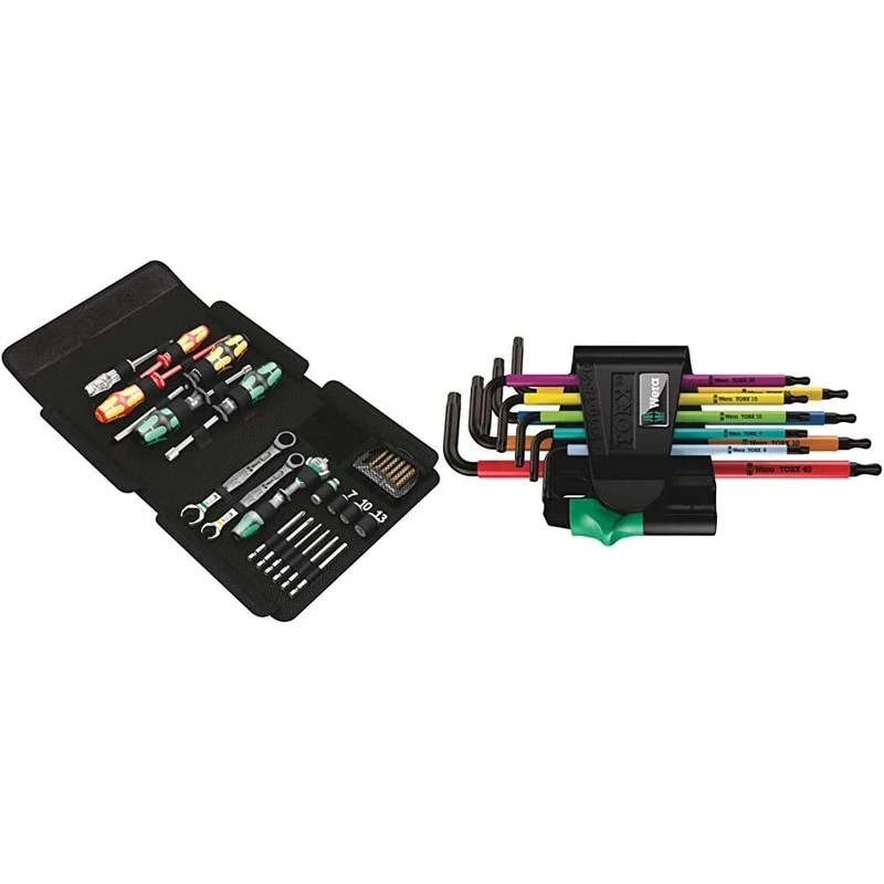 Wera Kraftform Kompakt SH 1 Plumbkit, 25pc, 05135927001 & 967SPKL/9BO Multicolour TX-Key Set, TX8 - TX40, 9pc, 05073599001