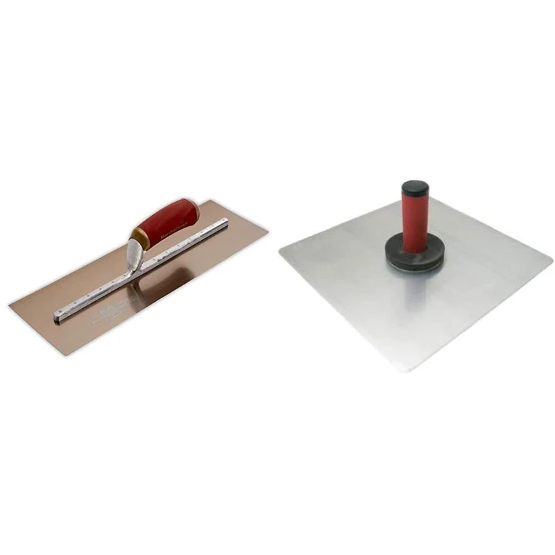 Marshalltown MPB145GSD 14x5-inch Gold Stainless Steel Plasterers Trowel & 1 Aluminium Hawk 13x13-inch