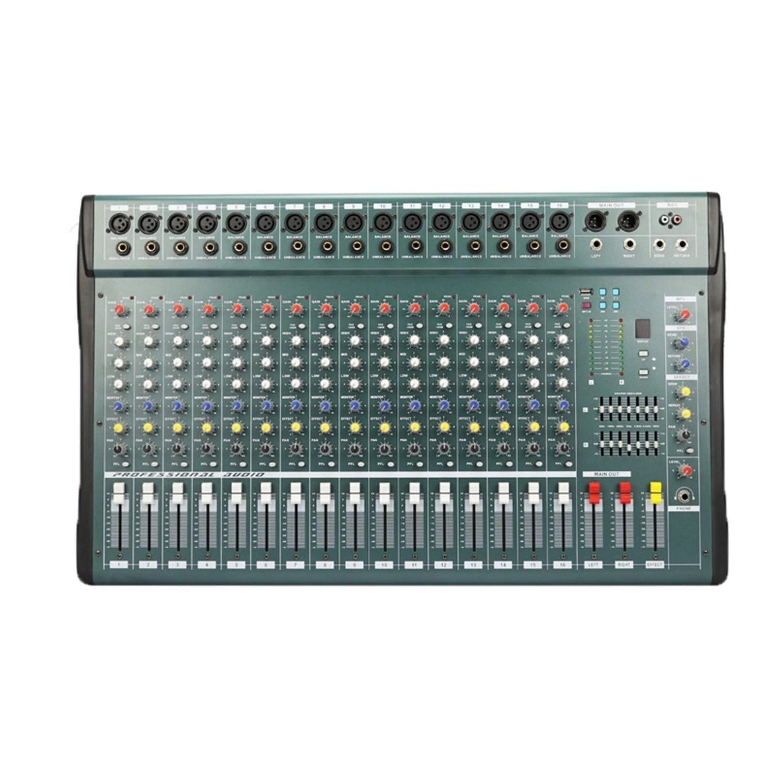 Studio Mixing Desks, Live Mixers 6/8/12/16 Channel Audio Music USB Mixer Mixing Console Pro Digital effect processor Console de mistura de mixagem,16way
