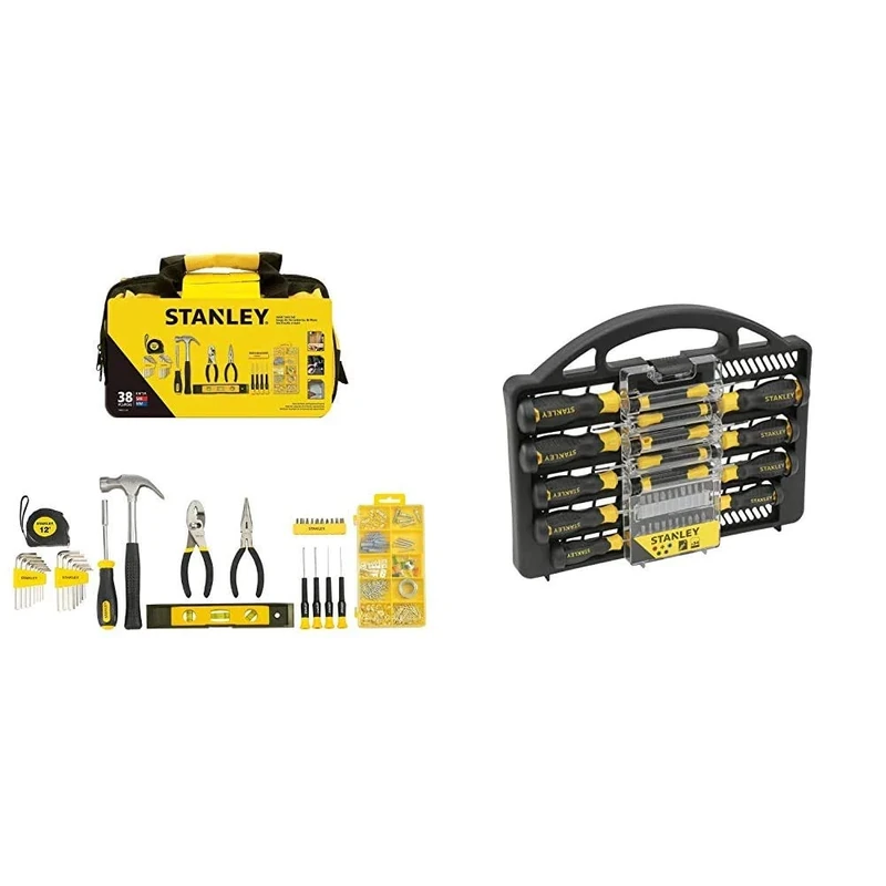 Stanley Material Tool Set, 38 Pieces, STMT0-74101 & Stanley - STANLEY Screwdriver Set 34 pcs - STHT0-62141