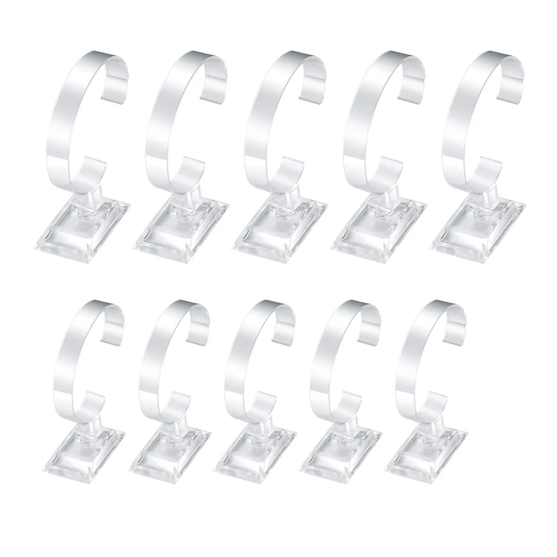 10 Pcs Watch Display Stand Holder, Transparent Bracelet Stand Holder, Clear Jewelry Showcase Display Stands Rack for Store or Home Usage