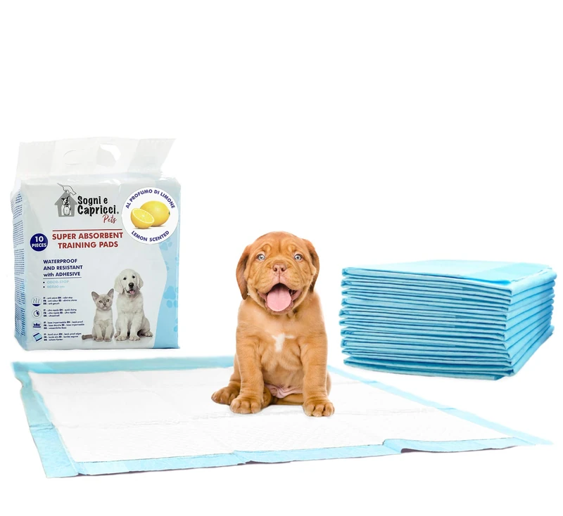 Italian Bed Linen Absorbent mast for Pets, Lemon, 80 Pieces 60x60cm